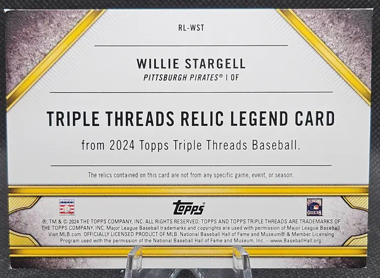 2024 Topps Triple Threads Willie Stargell Legend Relic 27/27