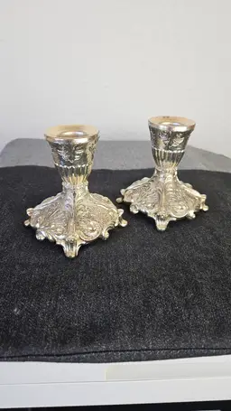 Vintage Silverplated Candle Holders Pair - FB Rogers Japan