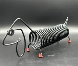 Vintage Mid Century Black Wire Slinky Dog Mail Holder