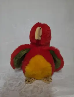Vintage Steiff Red Parrot Bird Musical Parrot Made In Germany 233203