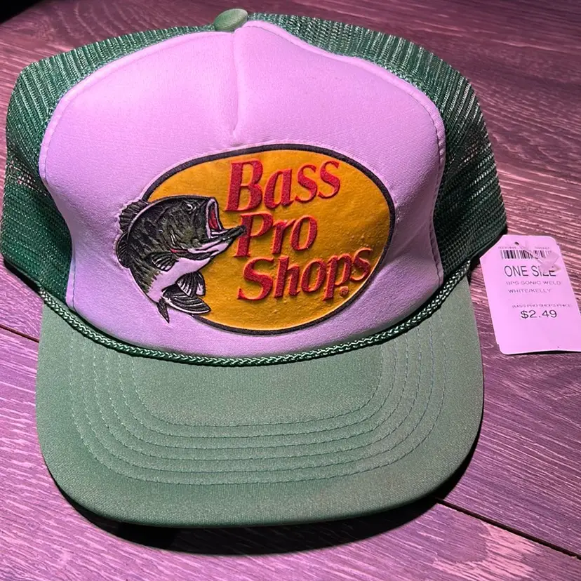 Vintage Bass Pro Shops Mesh Back Trucker Hat With Original Price Tag