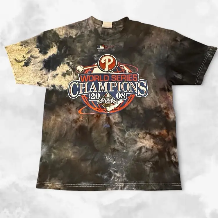Philadelphia Phillies 2008 World Series Champions Tie Dyed T-shirt Large