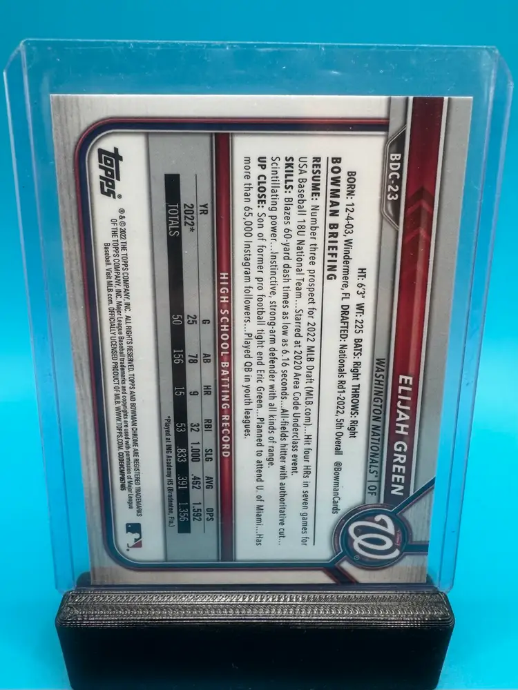 Elijah Green 1st Bowman Sapphire Washington Nationals