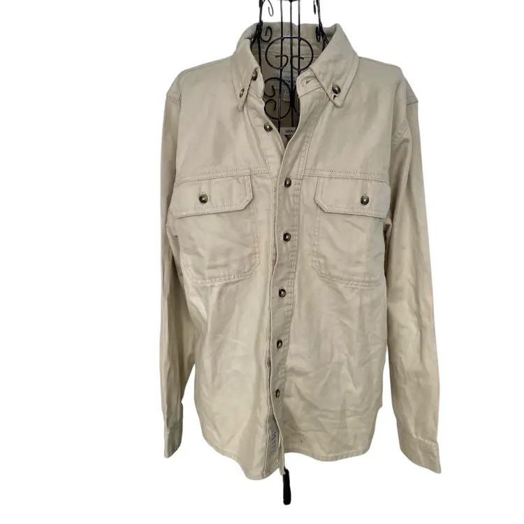 Lucky Brand Men's Long Sleeve Button Down Shirt Size S Oatmeal NWT