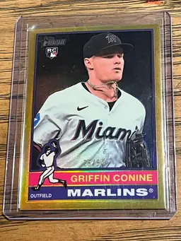 Griffin Conine 2025 Topps Heritage Gold Refractor 28/50 Miami Marlins