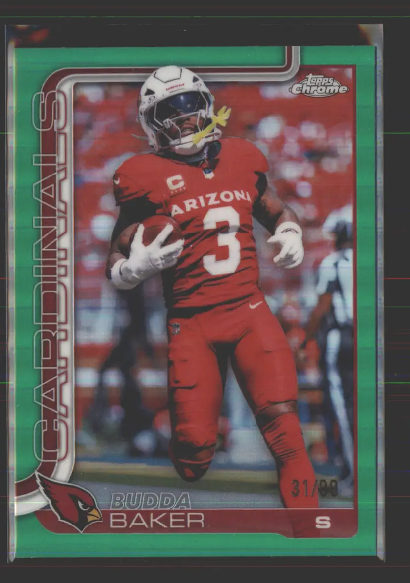 Budda Baker #/99 2025 Topps Chrome Green Refractor #8 - (142) - Arizona Cardinals