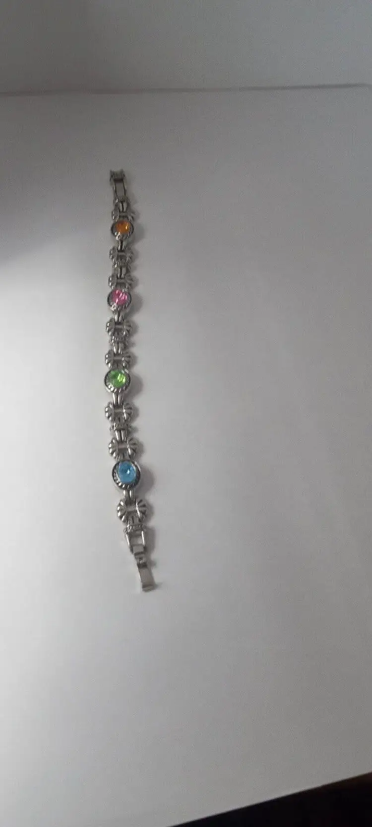 #03 silver tone bracelets with pretty faux stones