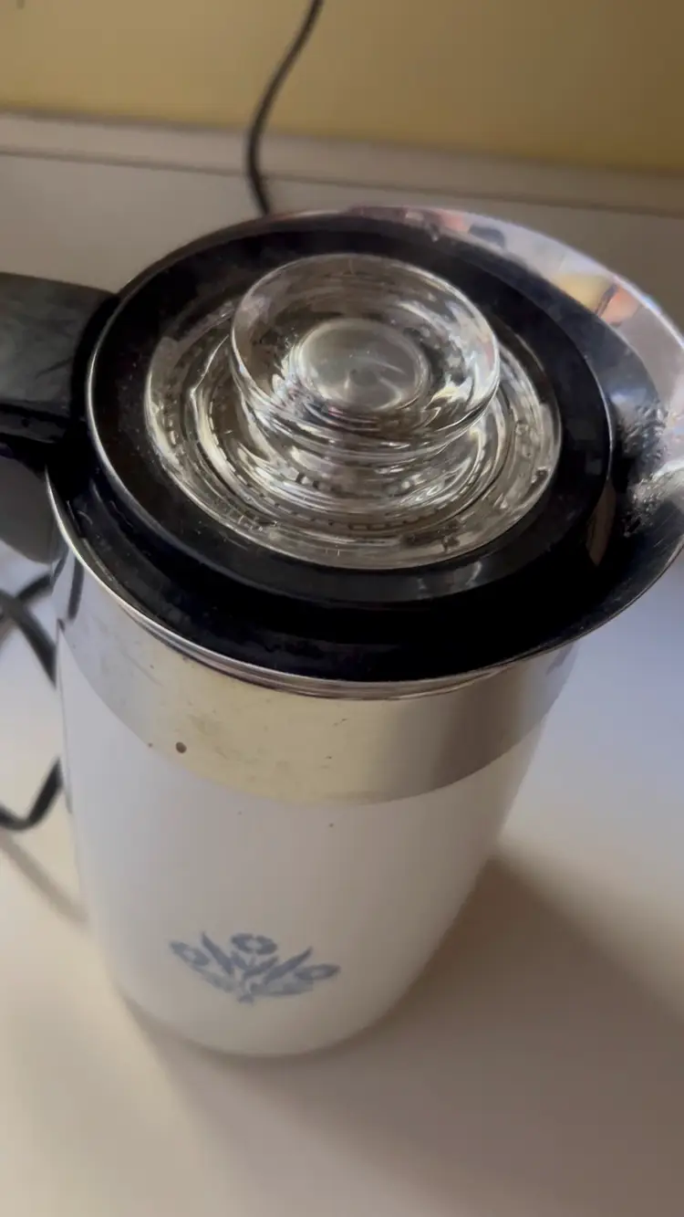 Vintage Corning Ware Electric Coffee Percolator Cornflower P-80-EP 10-Cup WORKS*