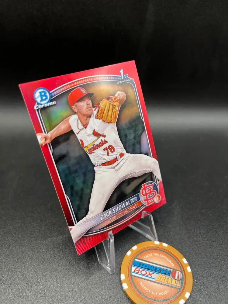 Zack Showalter Red #4/5 2025 Bowman Chrome St Louis Cardinals