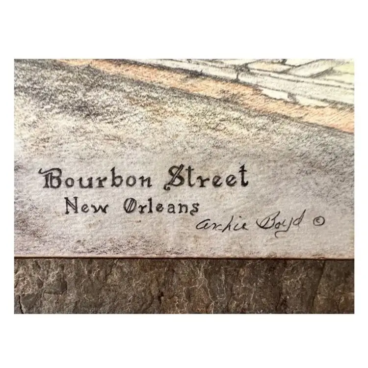 Archie Boyd New Orleans Bourbon Street Slate From Building Vieux Carre 1700-1800