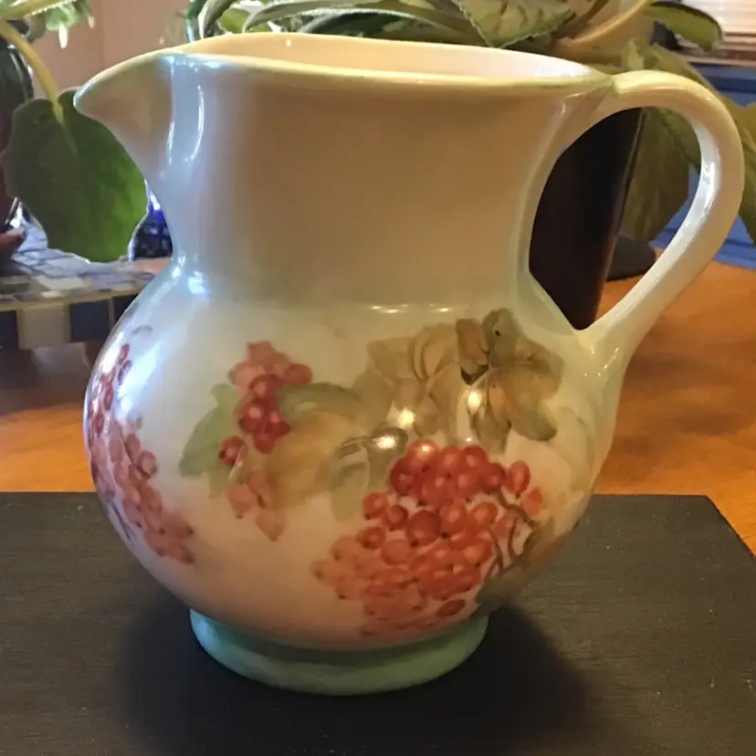 Hobait Porcelain Small Pitcher Hand Painted Signed