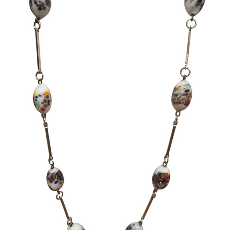 Vintage Murano Porcelain Beaded Necklace