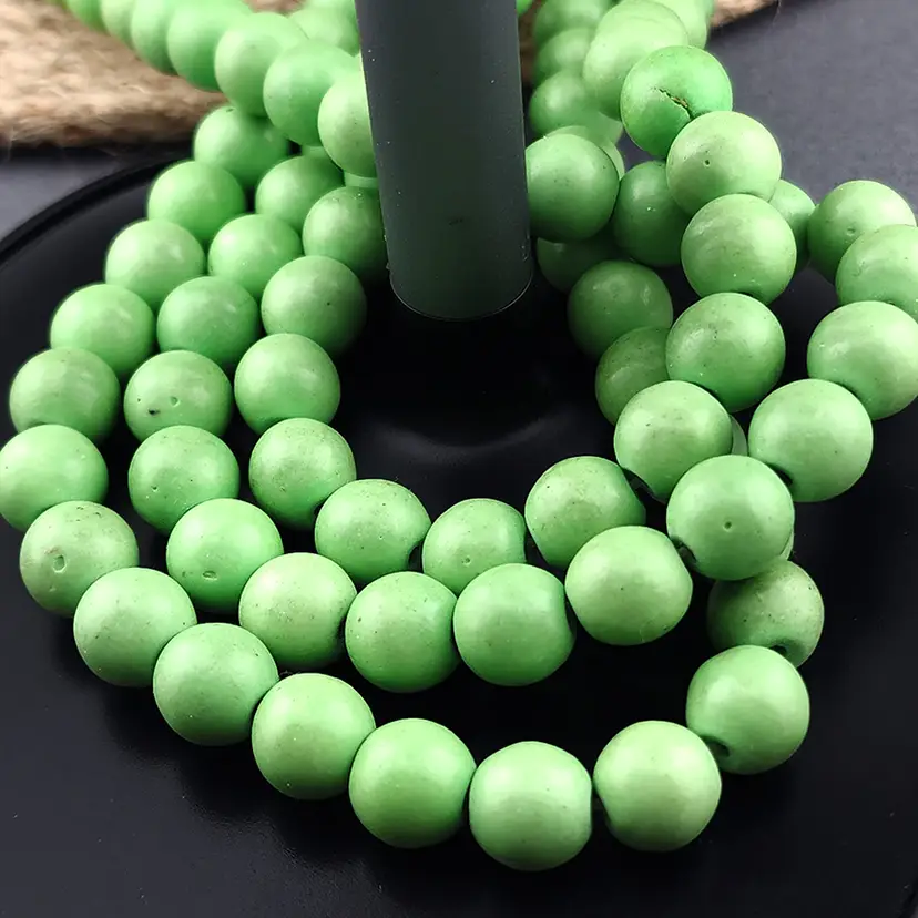 42pcs 10MM Apple Green Howlite Bead Strand #CC123