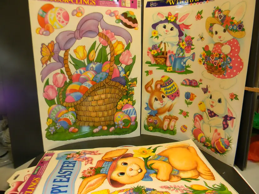 Easter Window Clings-30" Harvey Bunny-4 cut outs off bunnies
