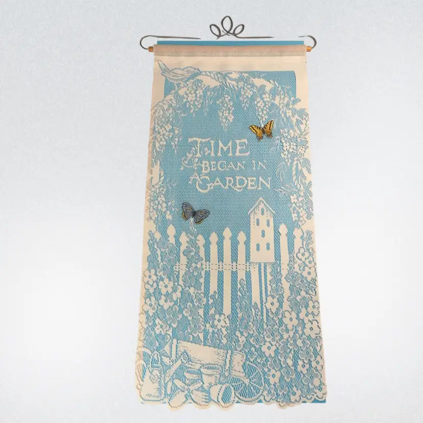 Time Began In A Garden Wall Hanging | 27” (*read)