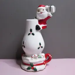 Vintage Santa On Oil Lamp Salt Shaker MG Inc 1960 Japan Christmas Decor