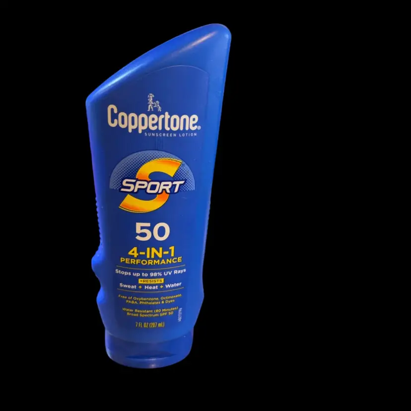 Msrp $10 – Coppertone Sport 54 And One Performance Sunscreen Lotion Stops Up To 98% Uv Ray Resistance, Sweat Heat And Water 7 Fluid Ounces