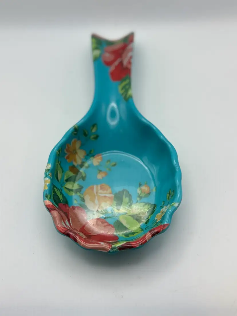 Pioneer Woman Melamine Spoon Rest - Turquoise/Multi Color 10”