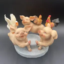 Pig, Duck, Chicken Candle Holder