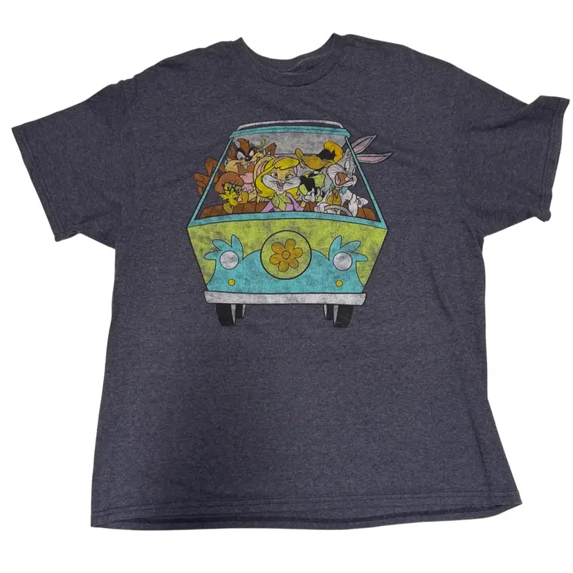 Warner Bros Looney Tunes Crossover Scoobie Doo Mystery Machine T-Shirt - M