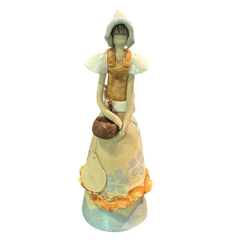 Vintage Edith Cuman “Aguamiel” Venezuelan Pottery Folk Art Woman Figurine - 11” - Rare