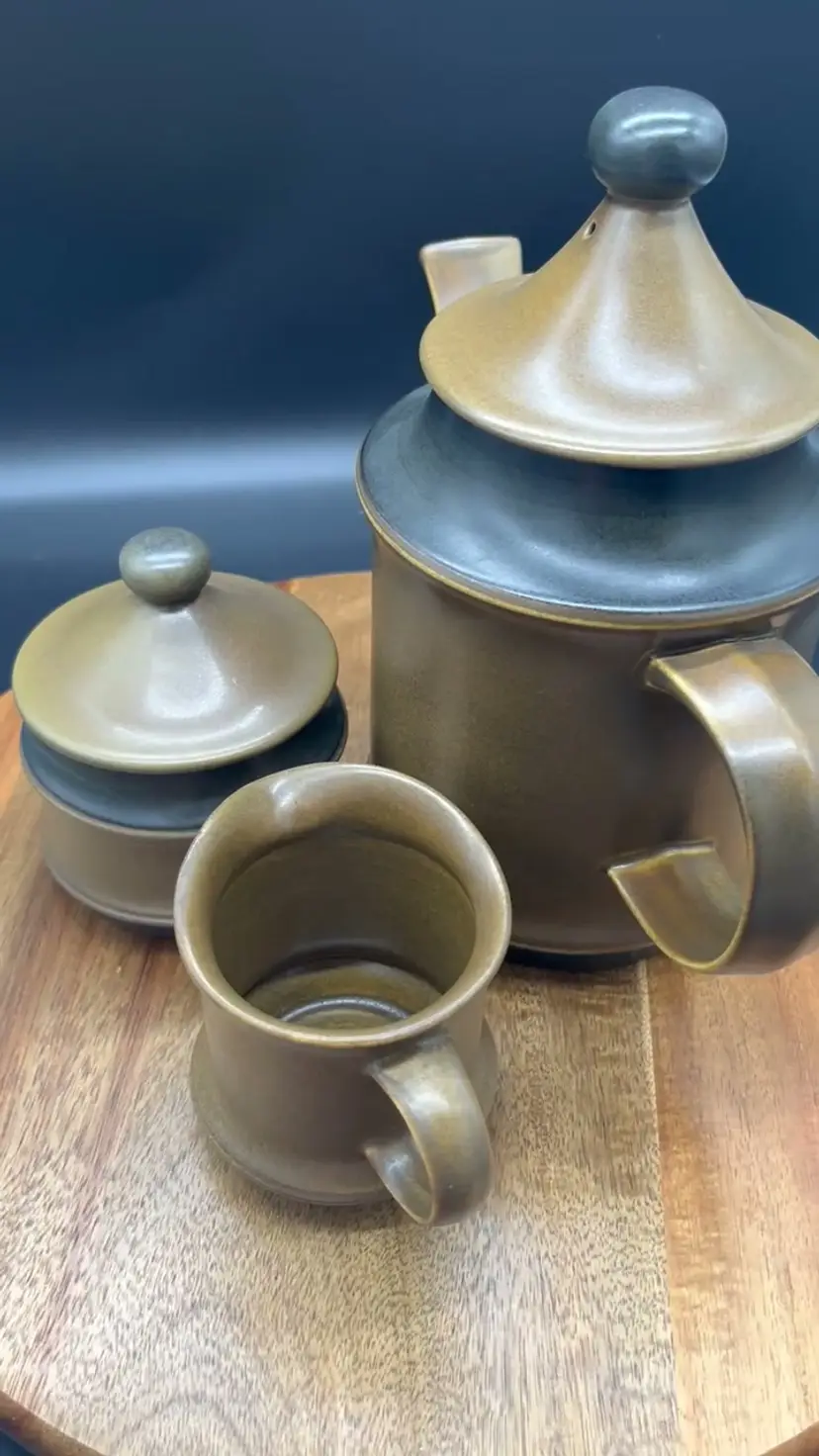 Vintage Goebel Schwarzwald 3-Piece Ceramic Tea Set - MCM, Bavaria Germany