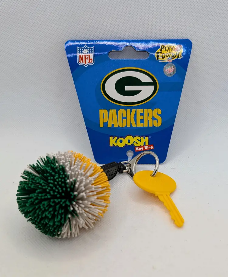 Vintage 1999 Green Bay Packers Koosh Ball NFL football toy NEW Hasbro Yellow Key