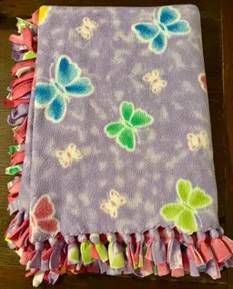 Fleece Throw Blanket Butterfly Pattern