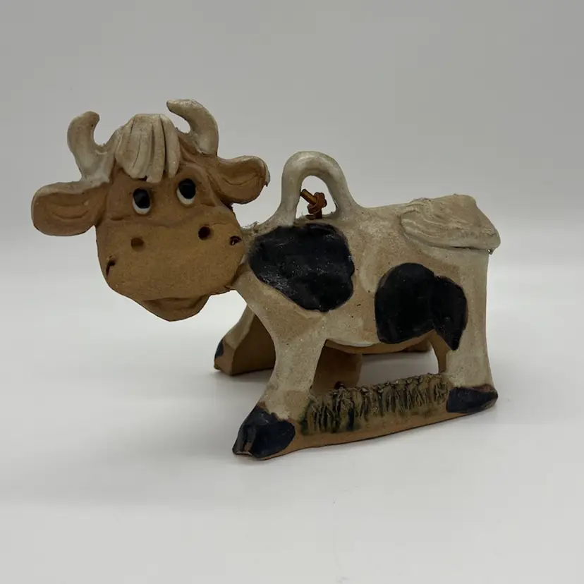 Figural Handmade Pottery Cow Bell Udder Clapper Country Farmhouse Decor