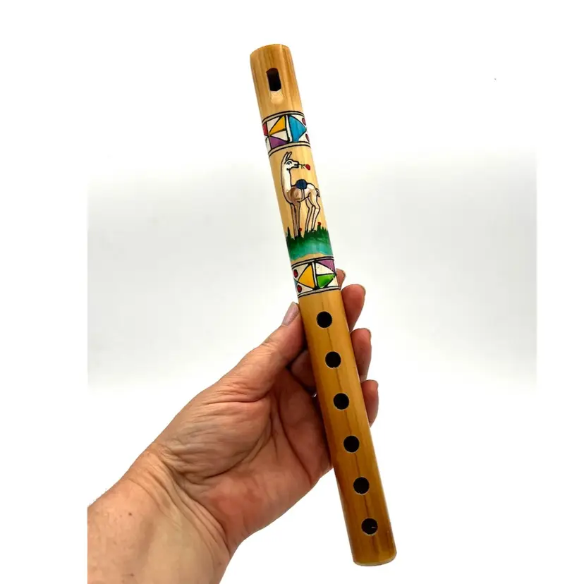 Ecuador Pinkullo (Bamboo Flute) Hand Painted