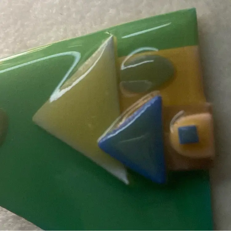 House Pins By Lucinda - Kelly Green Sky With A Cloud ~A Two Layer House With Yellow And A Touch Of Blue ~ Simple But Beautiful