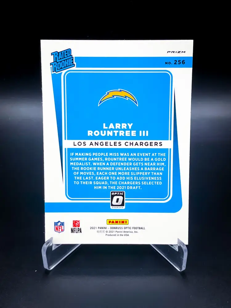 2021 Optic Larry Rountree Rated Rookie Blue Scope #256 Los Angeles Chargers