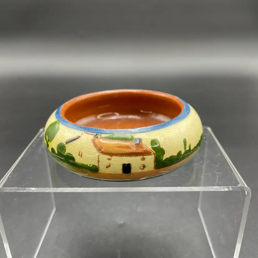 Toquay Watcombe Motto Ware Small Trinket Dish Cottage Scene Inspirational Quote