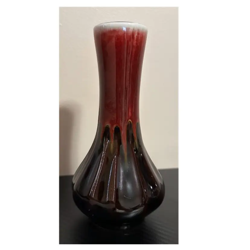 Hosley TM Potteries Drip Glaze Bud Vase
