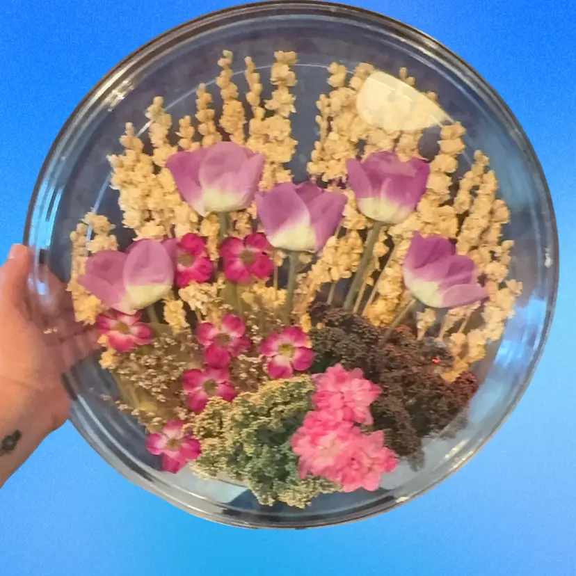 Lucite Flowers Tray