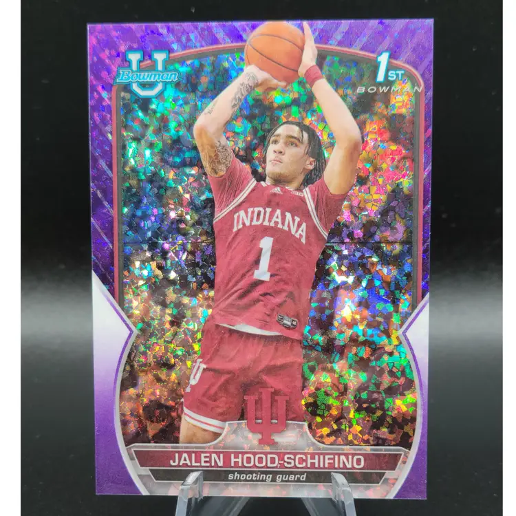 Jalen Hood-Schifino 2022-23 Bowman University Chrome Purple Mini-Diamond /399 Los Angeles Lakers