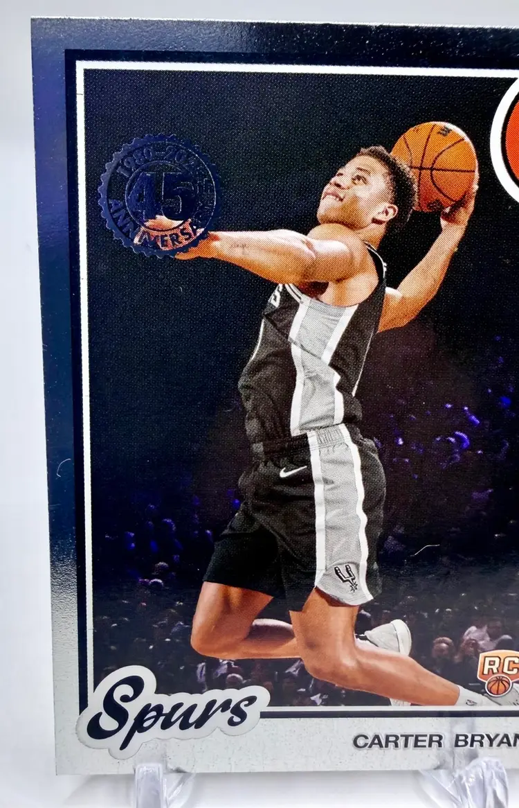 Carter Bryant 2025 Topps Flagship Basketball 45th Anniversary Foil 80BK-99 RC