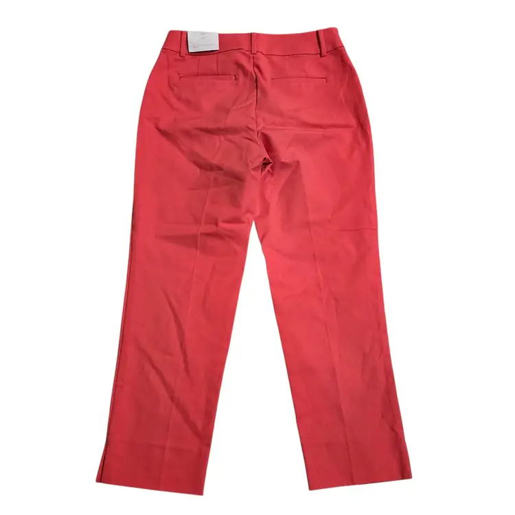 NWT The Loft Womens Riviera Pant Cropped Curvy Sz 2 Pink Coral Mid Rise Stretch