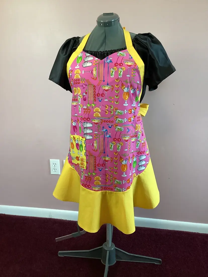 Fun Drinks Themed Retro Style Apron