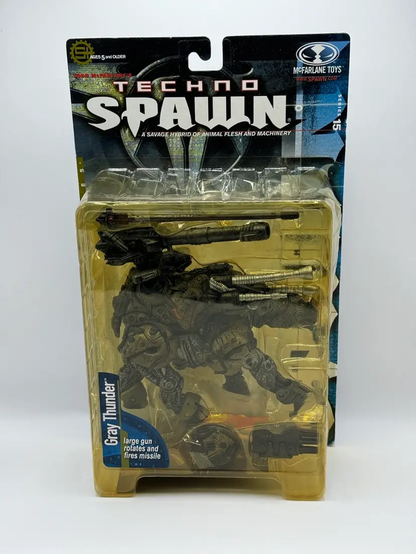 Techno SPAWN Gray Thunder Rhino Action Figure Series 15 McFarlane Toys 1999 NIP