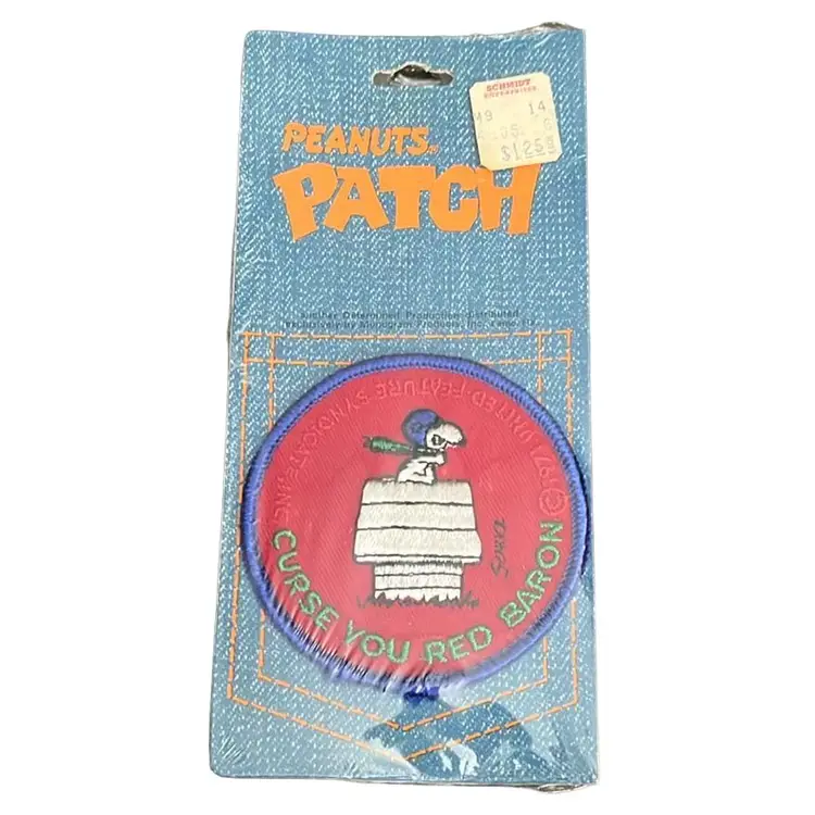 1971 Schulz Sew-on Patch United Feature Syndicate Curse You Red Baron Snoopy - Peanuts 