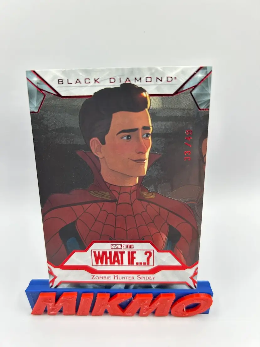 2023 Upper Deck Marvel What If Black Diamond Zombie Hunter Spidey Red /49