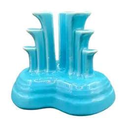 Fiesta Turquoise Pyramid Tripod Art Deco Candle Holder Candlestick 1930's-40's