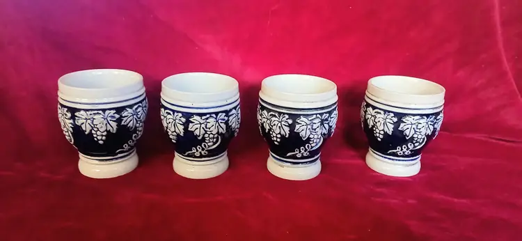 Vintage Zoller & Born German Stoneware Wine Glasses