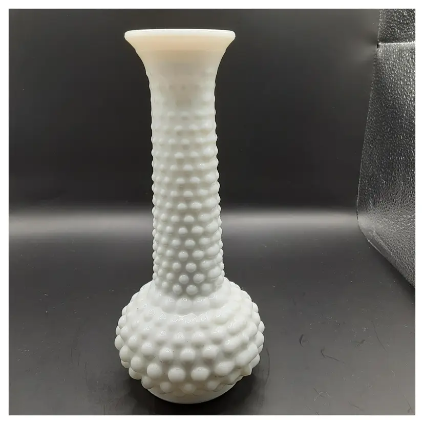 Milk Glass Hobnail Bud Vase by E. O. Brody Co.