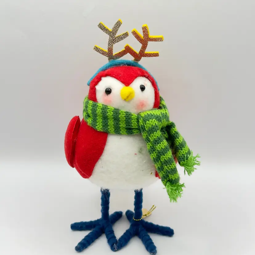 Christmas 2020 Spritz Featherly Friends, Reindeer Bird Figurine Fabric “Pere”, Festive Whimsical Holiday Decor, By Target Wondershop, Made In China