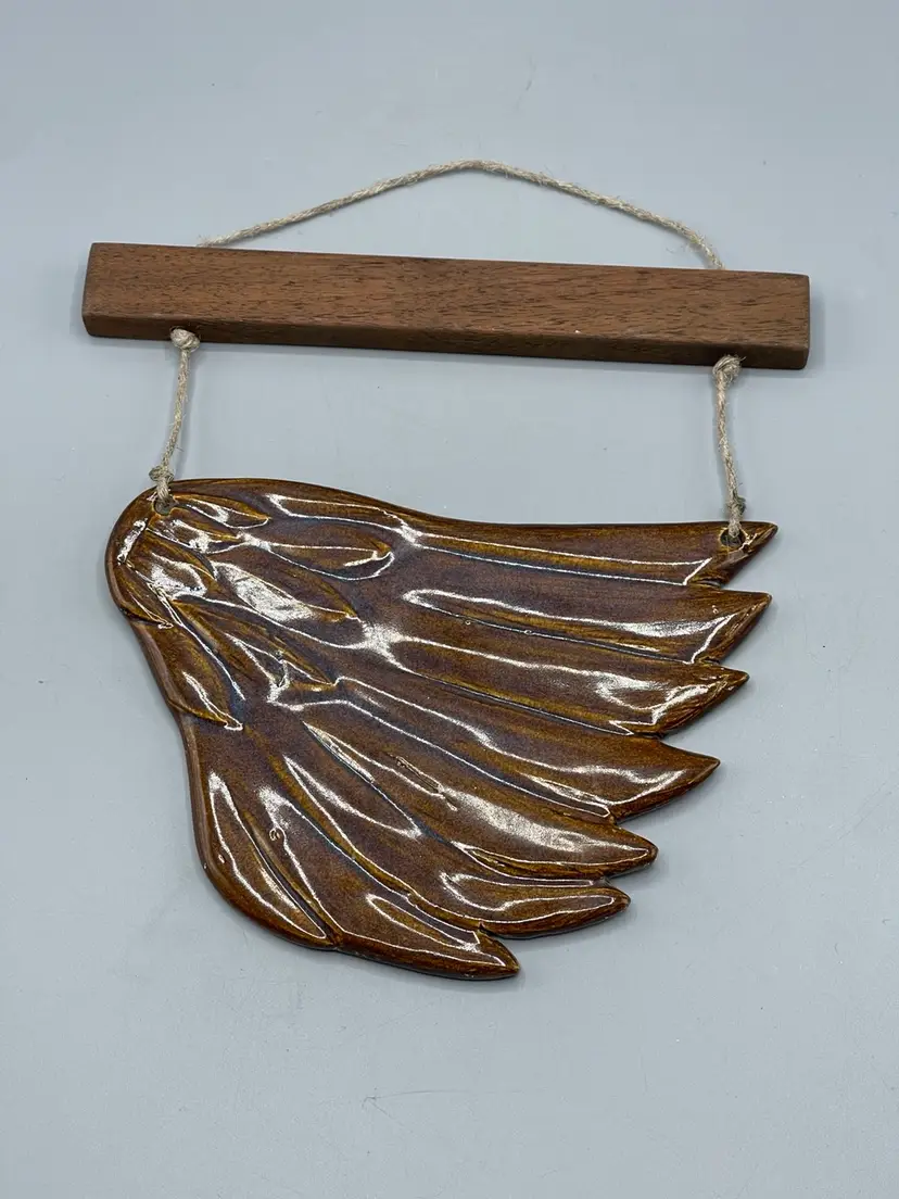 Art Pottery Brown Wing Wall Hanging