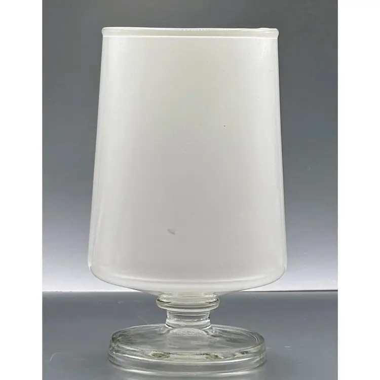 Blue Rose White Glass Vase