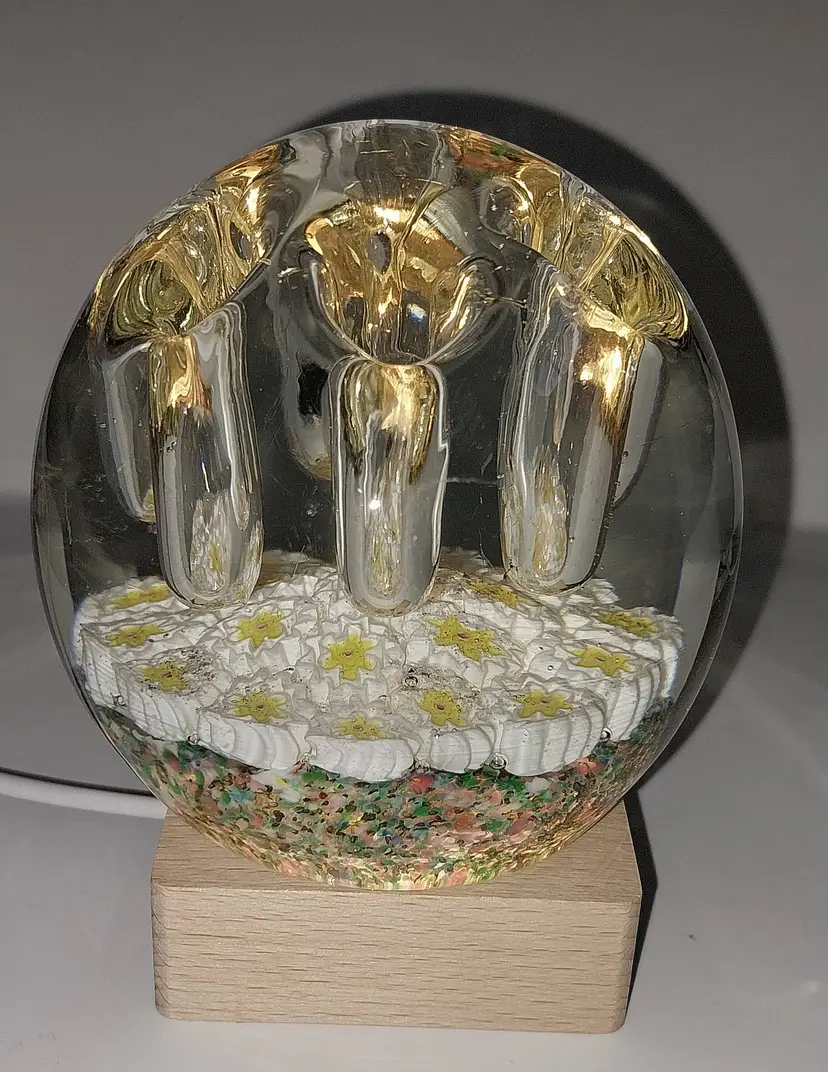 Very Rare Murano Glass Millefiori Pen Holder Paperweight With 6 Holes!!