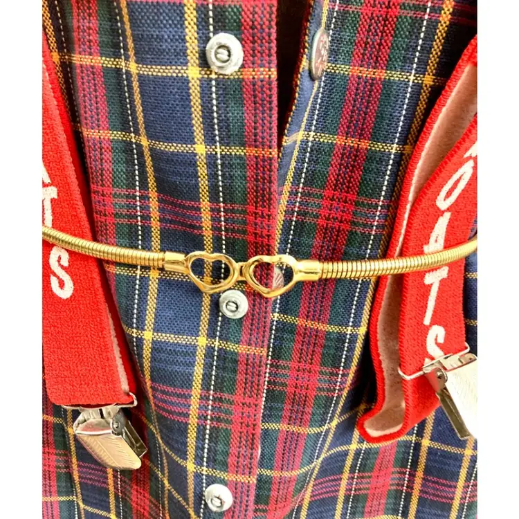 gold tone double heart stretchy belt